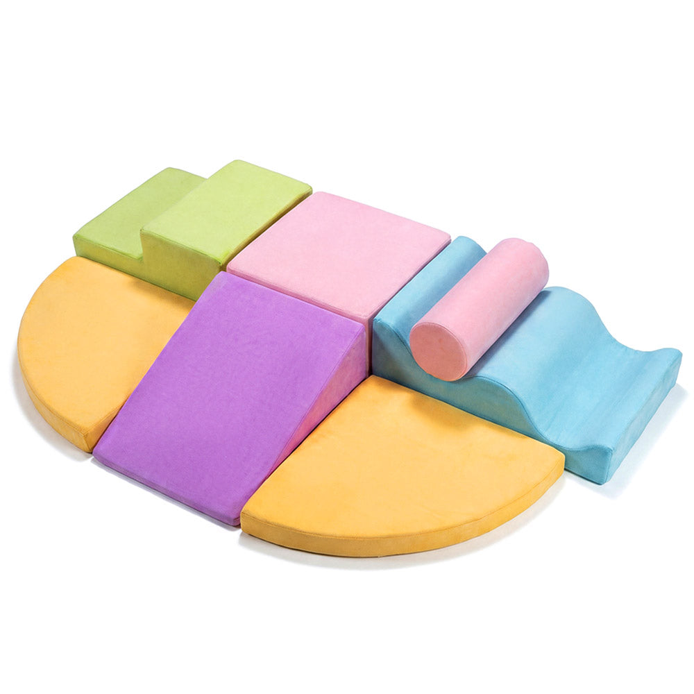 Playpals 7 PCS Kids Foam Climbing Blocks Set Soft Toddler Climbing Toys Indoor