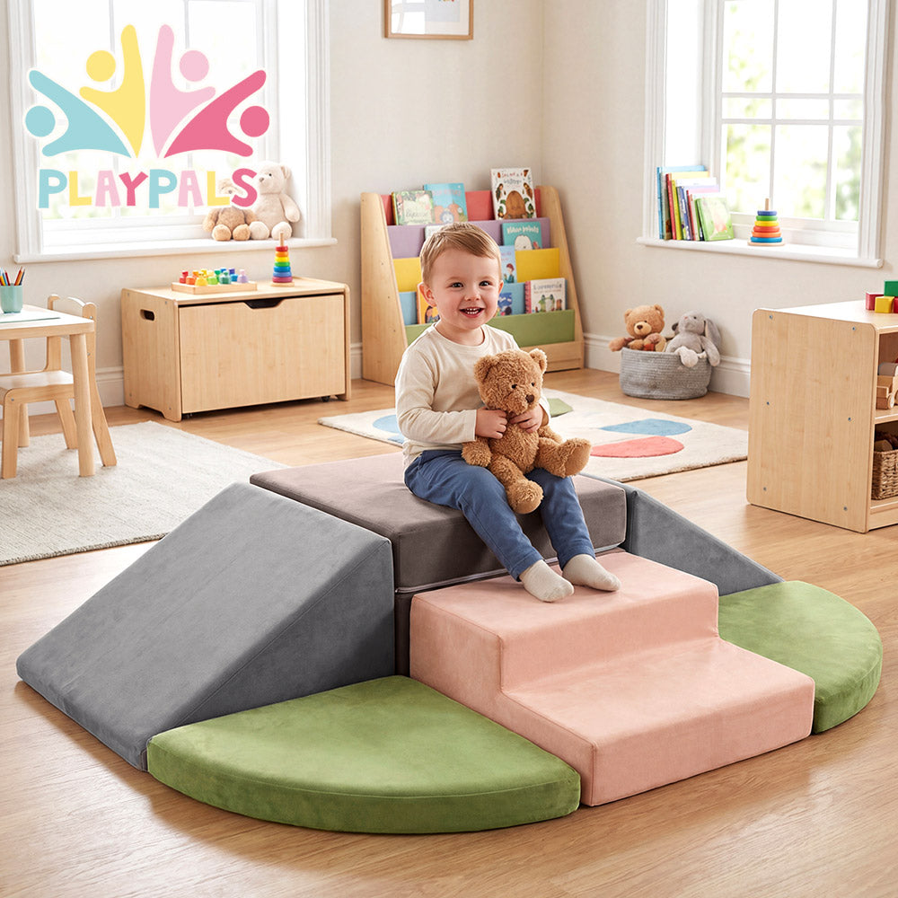 Playpals 6 PCS Kids Foam Climbing Blocks Set Soft Toddler Climbing Toys Indoor