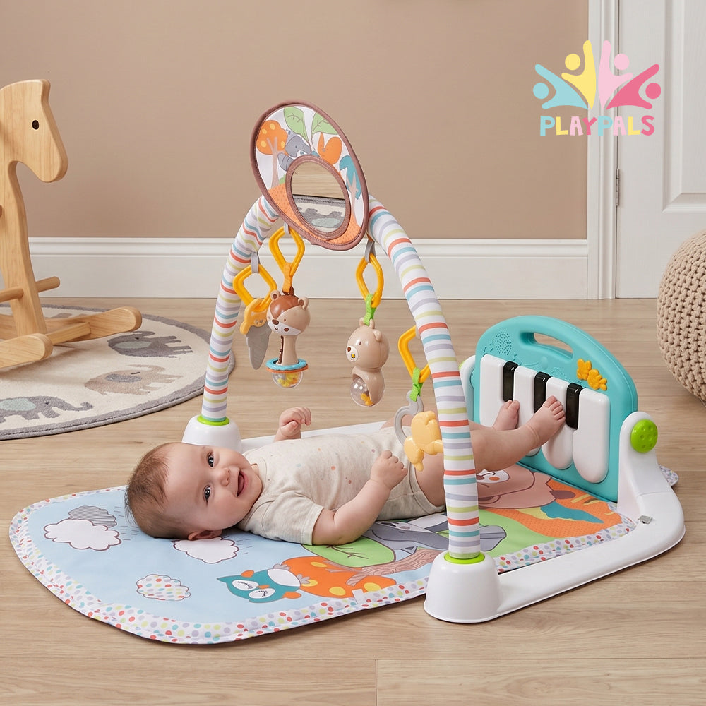 PlayPals Baby Play Gym Tummy Time Activity Mat with Play Piano for Newborns - Sunyee