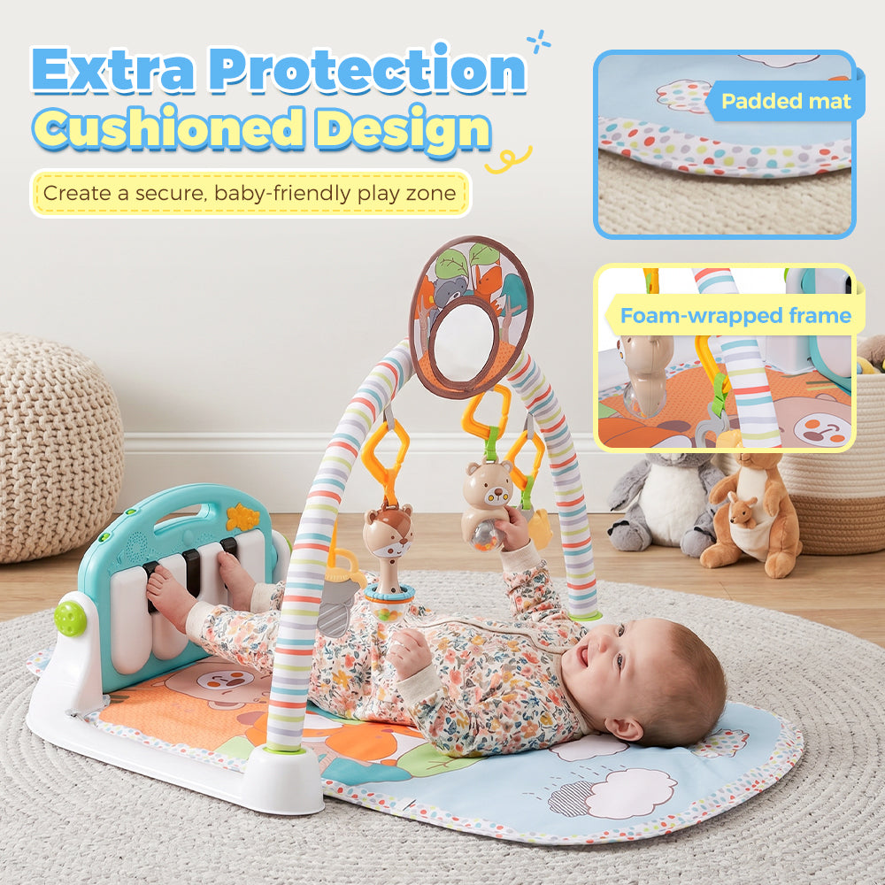 PlayPals Baby Play Gym Tummy Time Activity Mat with Play Piano for Newborns - Sunyee