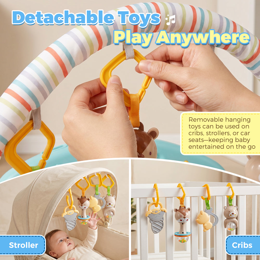 PlayPals Baby Play Gym Tummy Time Activity Mat with Play Piano for Newborns - Sunyee