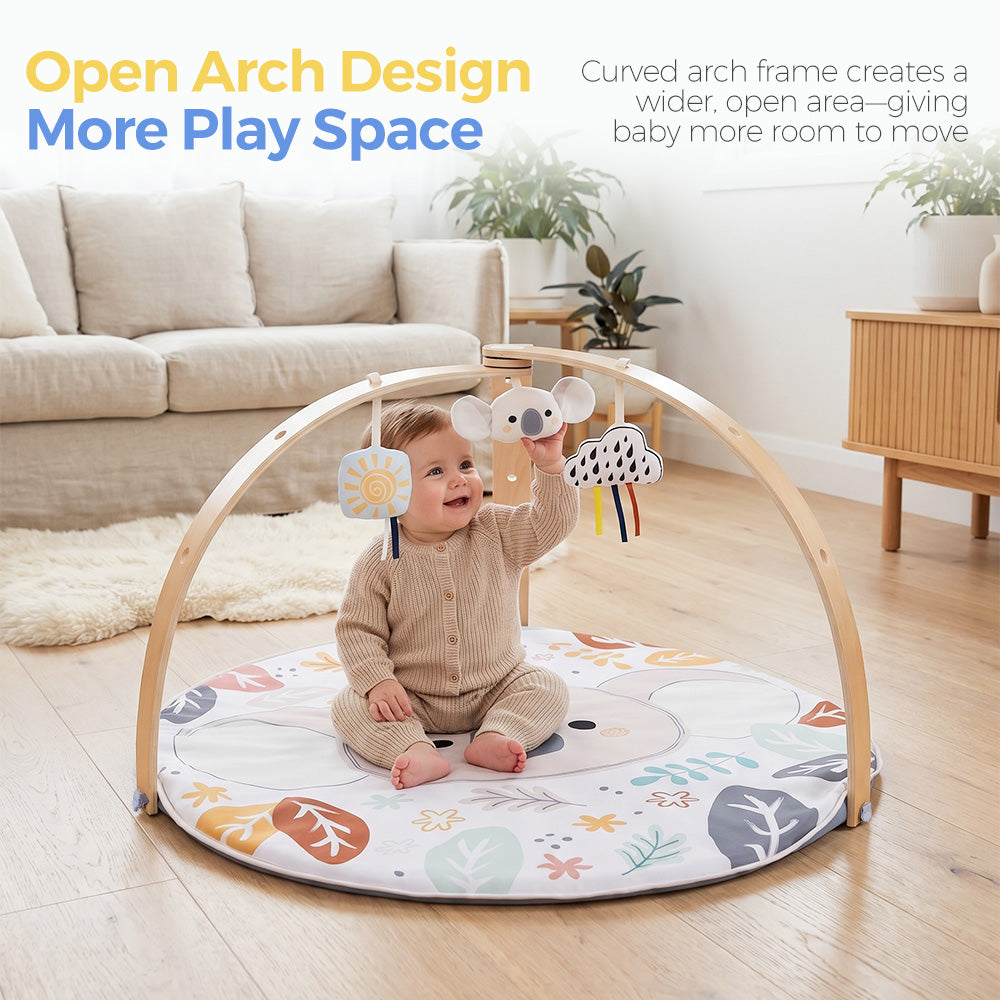 PlayPals Baby Gym Tummy Time Activity Mat with 3 Detachable Toys & Play Piano