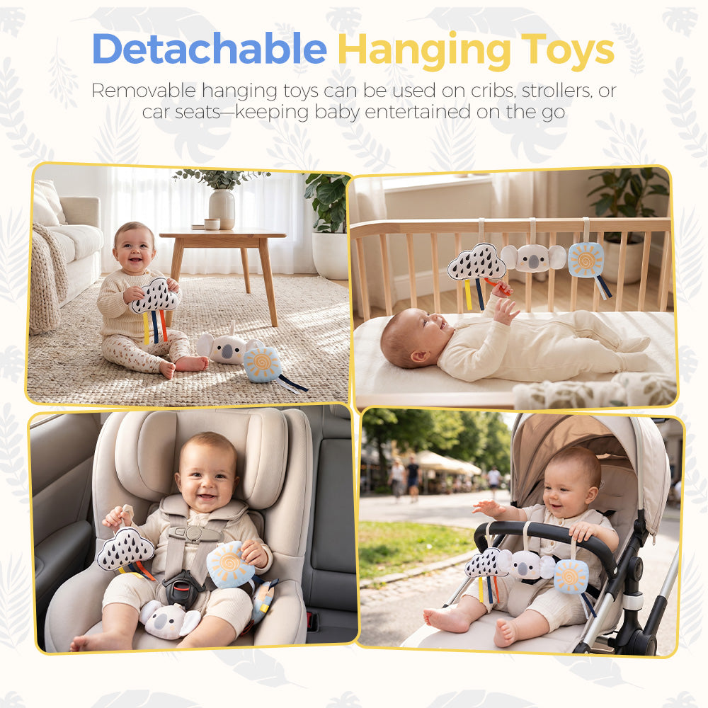 PlayPals Baby Gym Tummy Time Activity Mat with 3 Detachable Toys & Play Piano