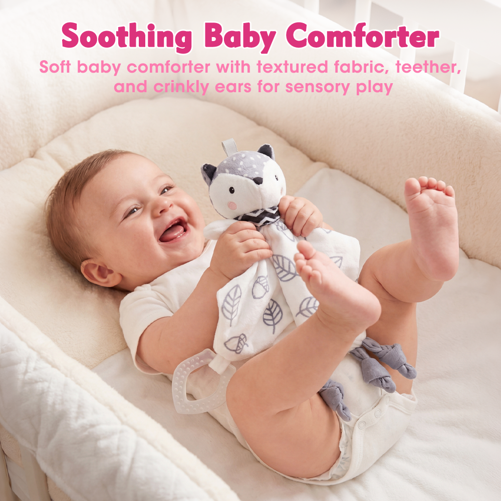 Playpals Newborn Baby Gift Set Flannel Banket/Rattle/Comforter/Bib/Socks Pink - Sunyee