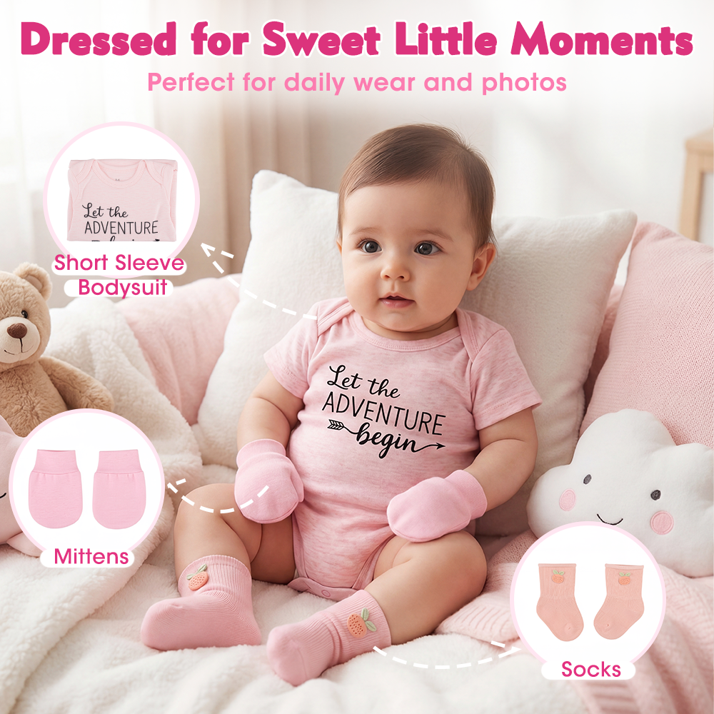 Playpals 12Pcs Newborn Baby Gift Set Bodysuits/Swaddle/Comforter/Bib/Tumbler - Sunyee