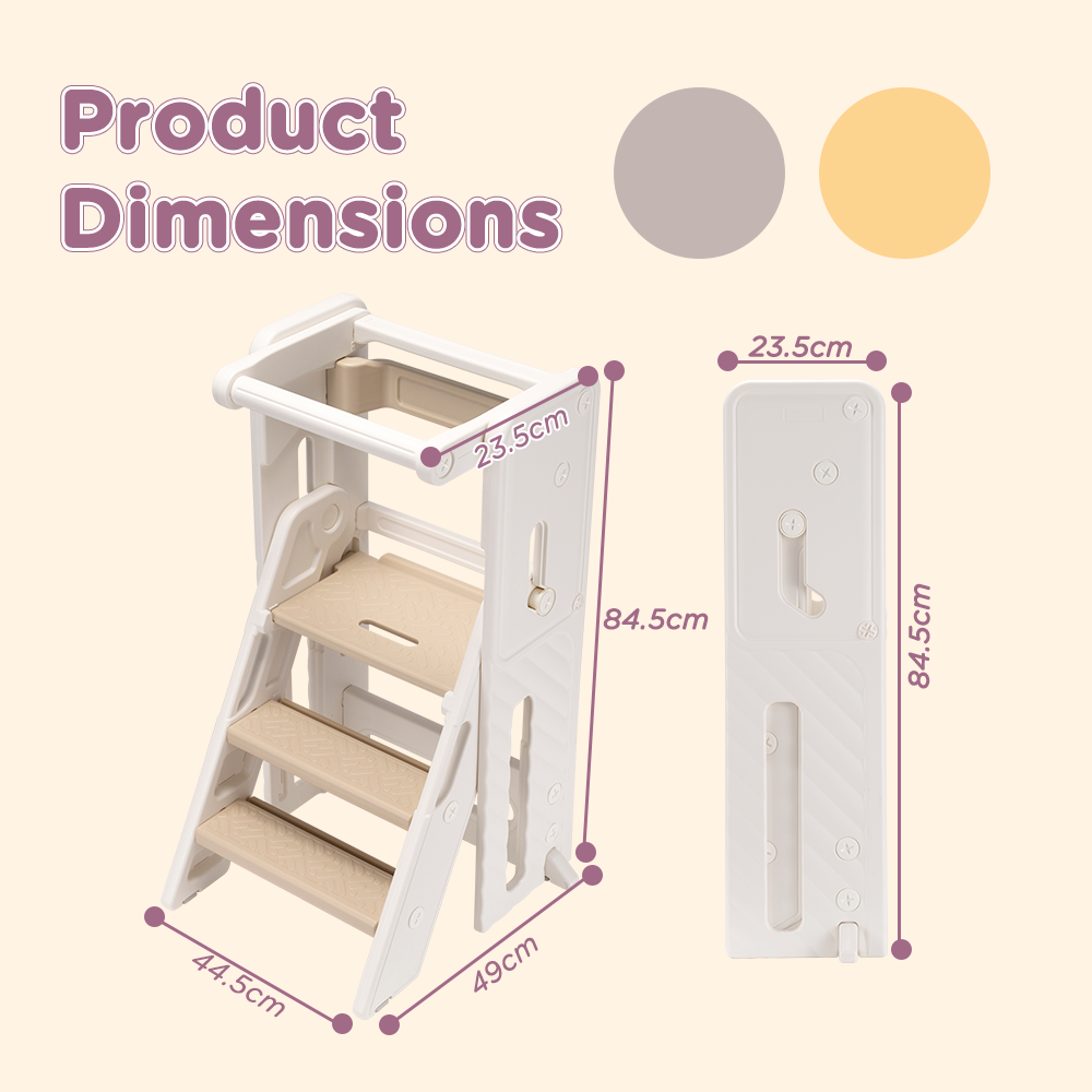 PlayPals Foldable Toddler Tower Adjustable Height Kitchen Step Stool - Sunyee