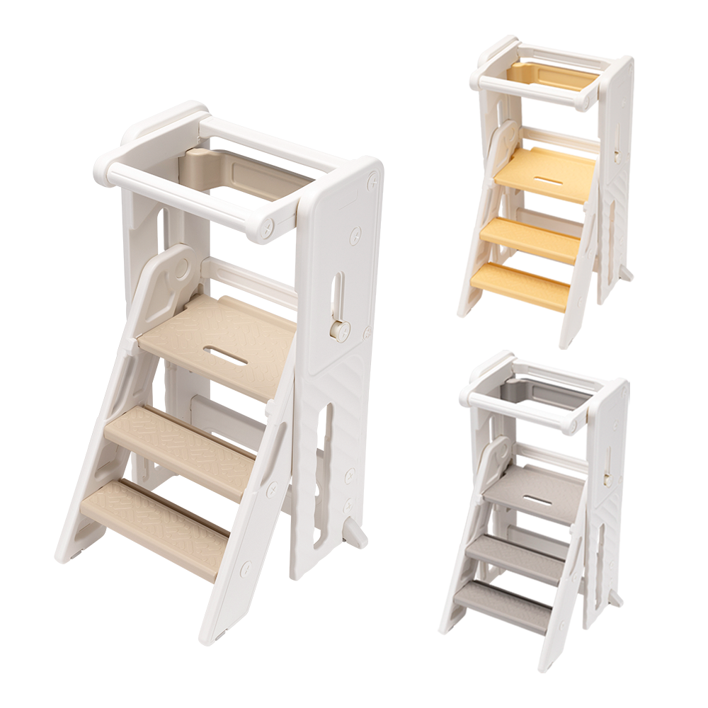 PlayPals Foldable Toddler Tower Adjustable Height Kitchen Step Stool - Sunyee