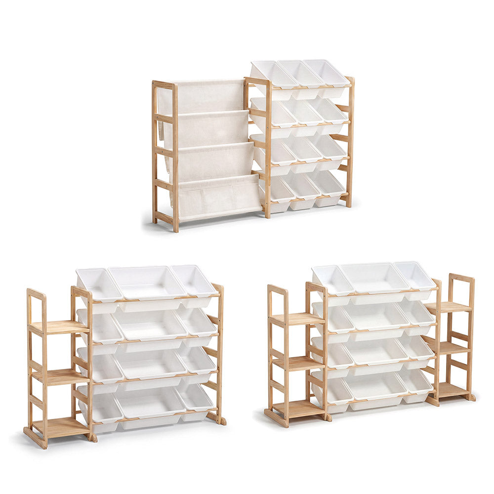 PlayPals Toy Storage Organizer with Storage Bins Toys Box White
