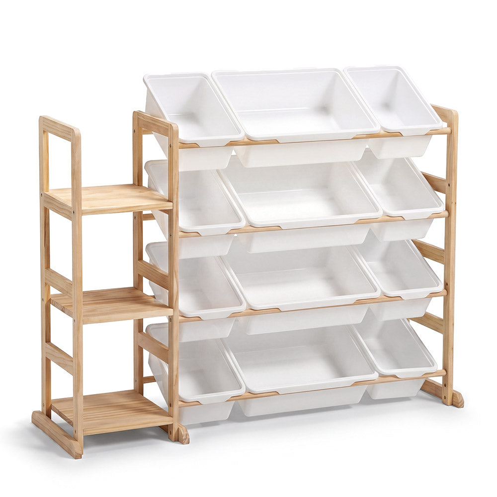 PlayPals Toy Storage Organizer with Storage Bins Toys Box White