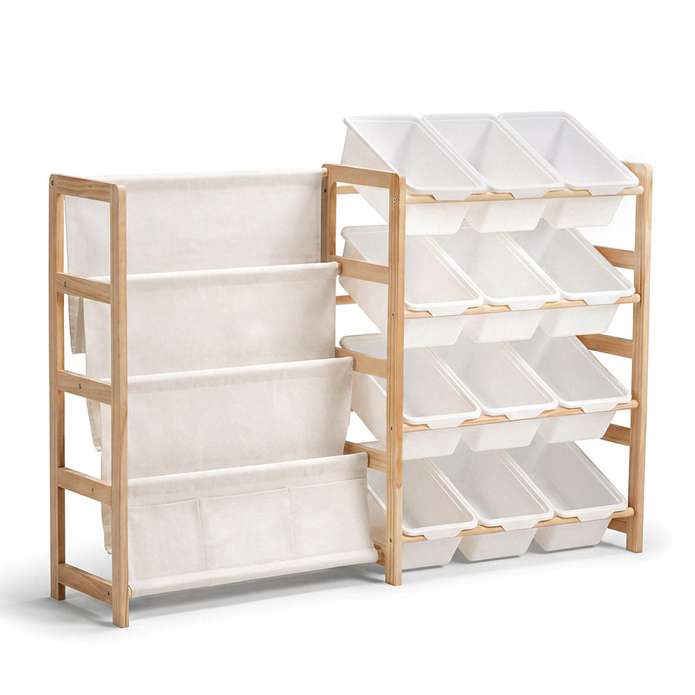 PlayPals Toy Storage Organizer with Storage Bins Toys Box White