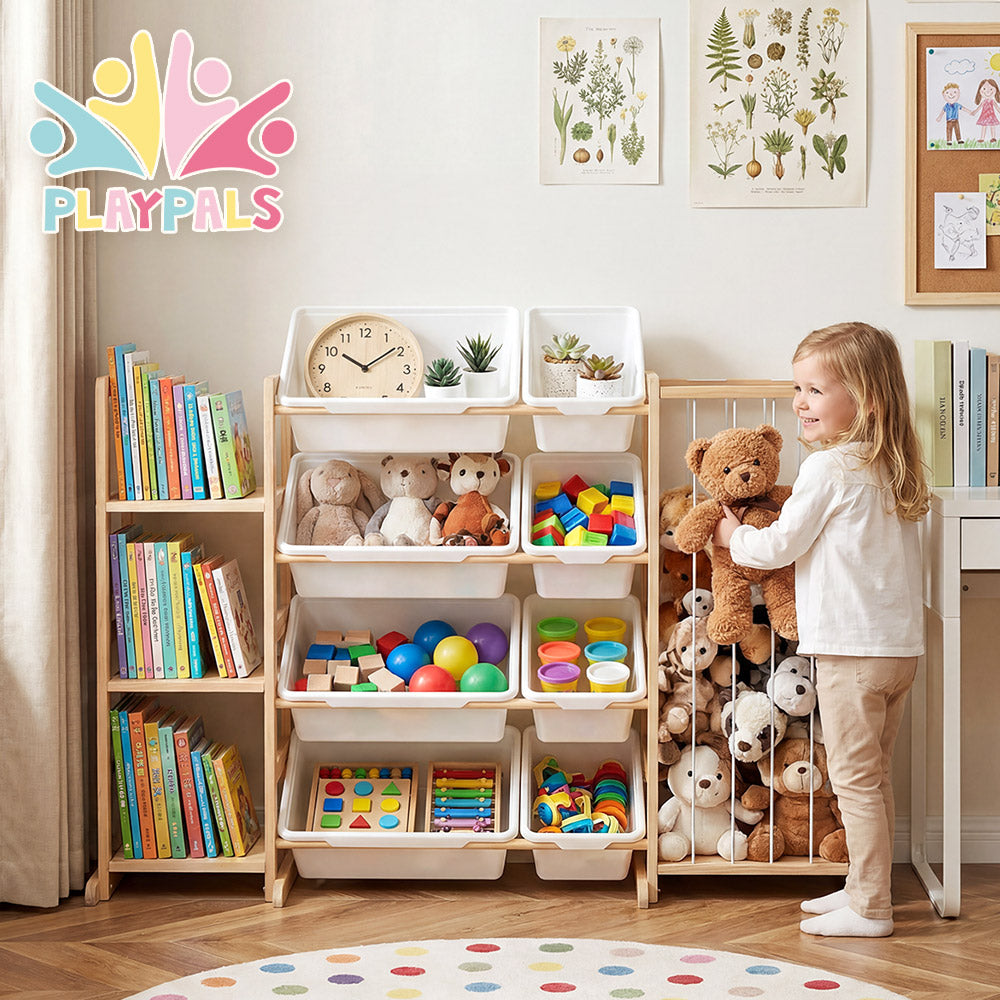 PlayPals Toy Storage Organizer with Shelves & Bins & Stuffed Animal Storage