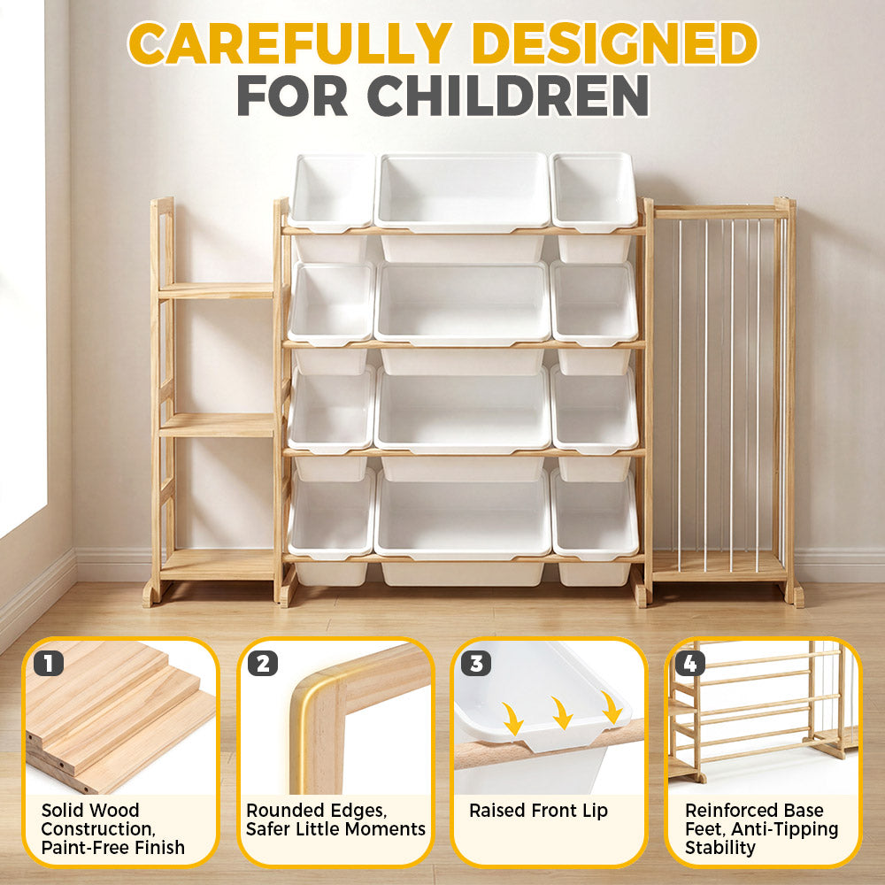PlayPals Toy Storage Organizer with Shelves & Bins & Stuffed Animal Storage