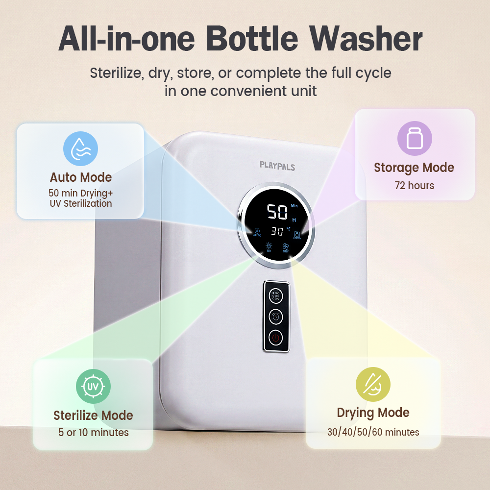 PlayPals 3-in-1 UV Steriliser and Dryer, Fits 9 Bottles & Accessories, White