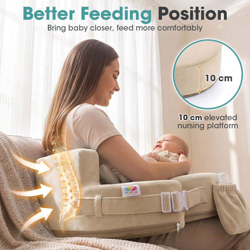 PlayPals Nursing Pillow for Breastfeeding Posture Support for Mom Baby