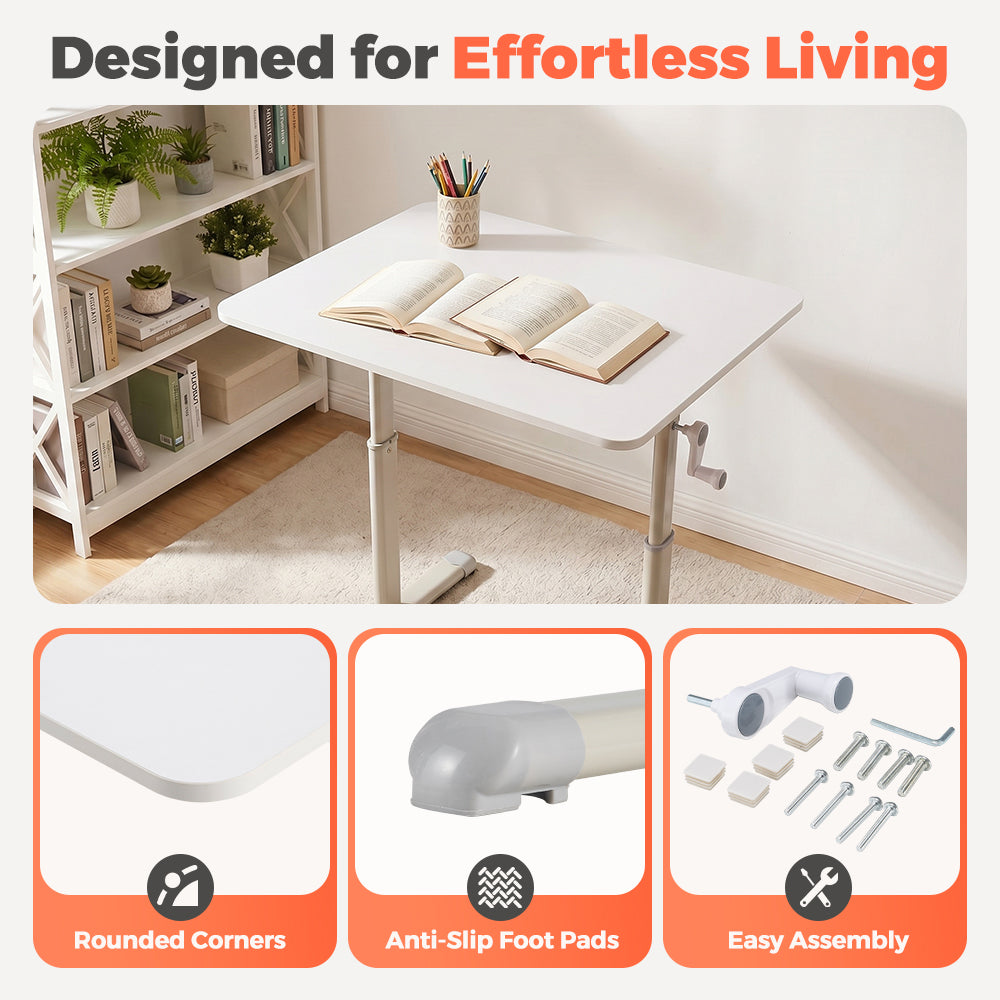 PlayPals Kids Desk Height Hand Adjustment 80x60cm Desktop White