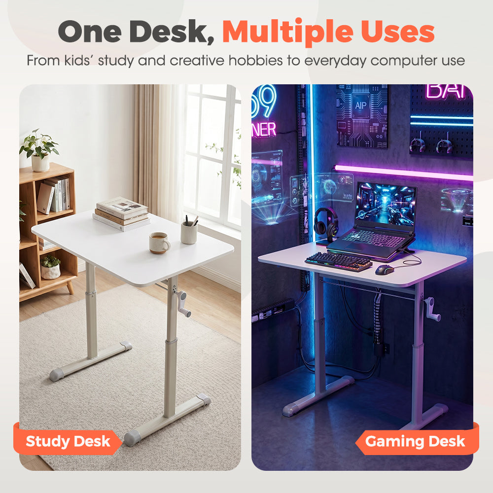 PlayPals Kids Desk Height Hand Adjustment 80x60cm Desktop White