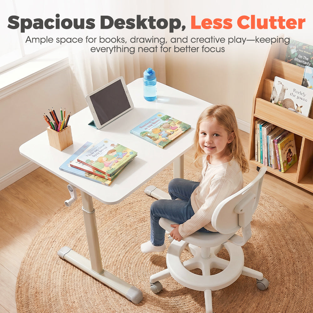 PlayPals Kids Desk Height Hand Adjustment 80x60cm Desktop White