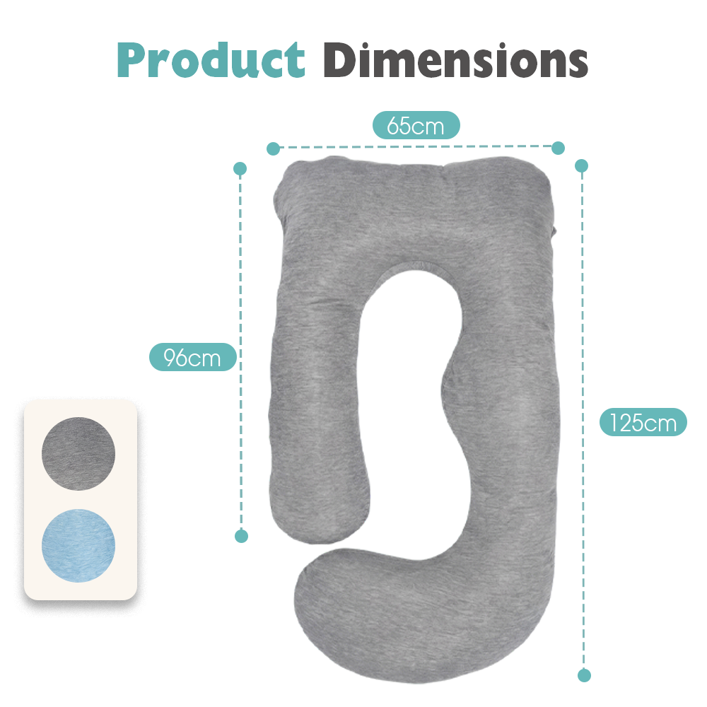 PlayPals Cooling Pregnancy Pillow U-shaped 125cm Full Body Maternity Pillow