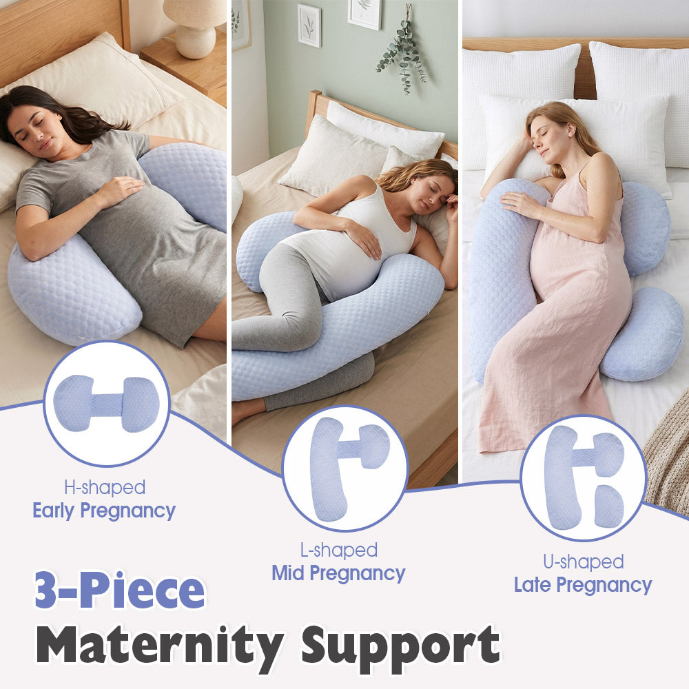 Playpals 3-Piece Adjustable Pregnancy Pillow H L V Shaped Full Body Pillow