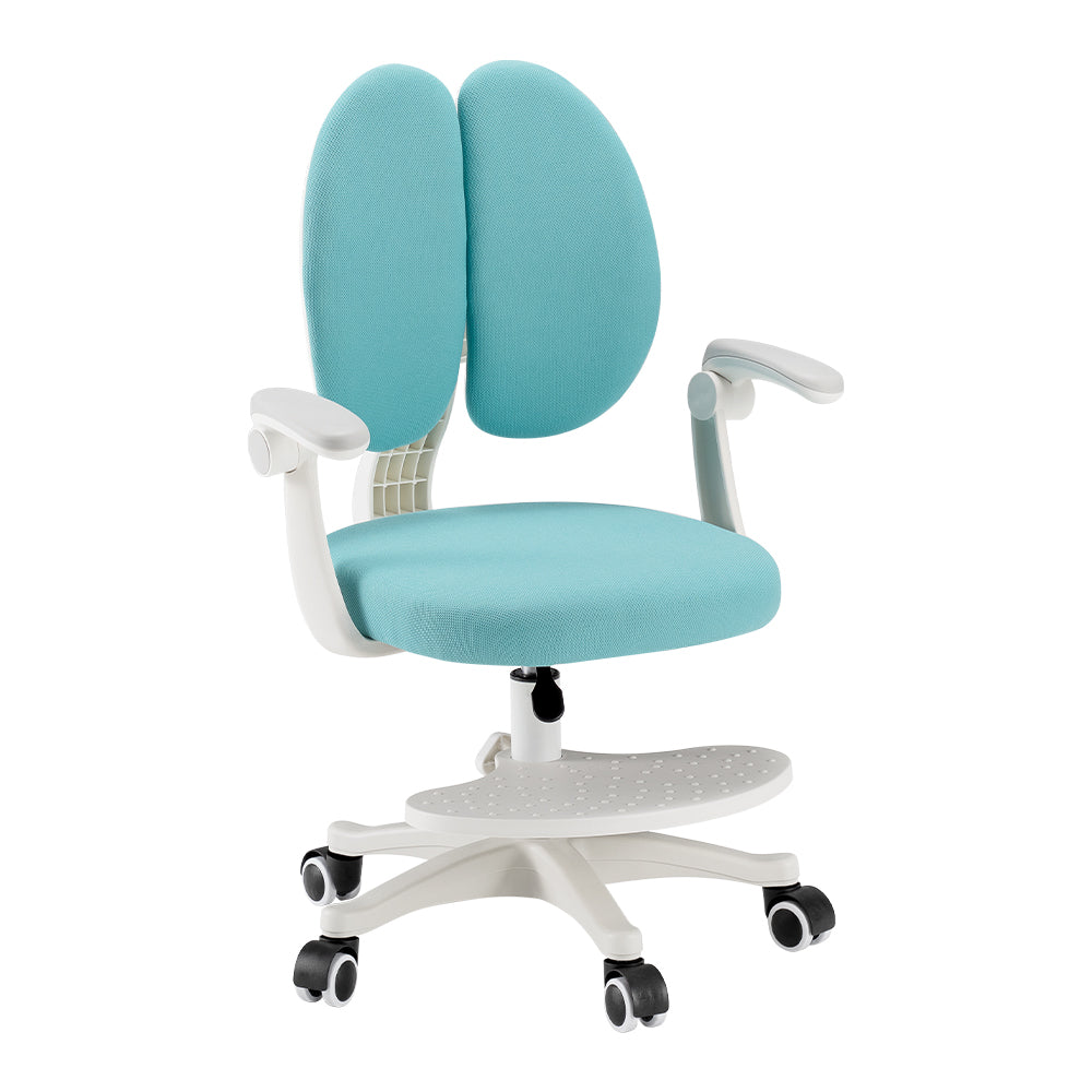 PlayPals Kids Desk Chair, Ergonomic Study Chair, Green/Grey/Pink