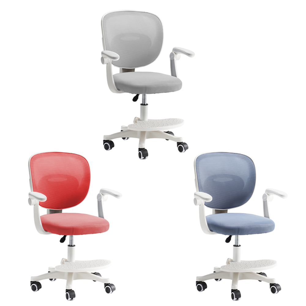 PlayPals Kids Desk Chair, Adjustable Children Study Chair, Red/Grey/Blue