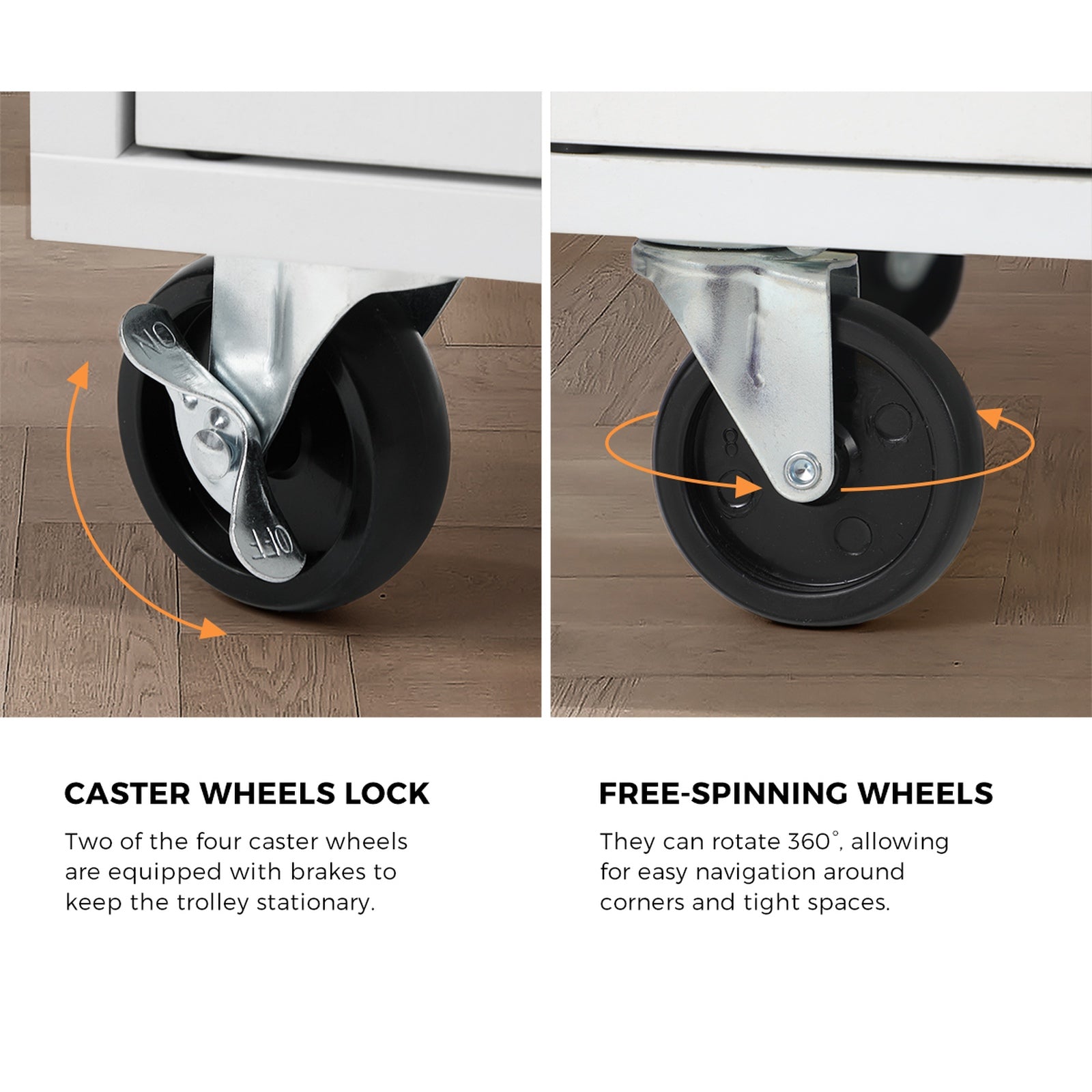 Oikiture Kitchen Island Trolley Rolling Storage Cart with Drawer & Towel Rack - Sunyee