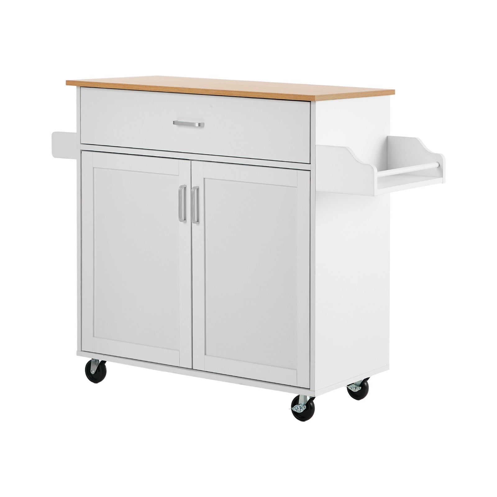 Oikiture Kitchen Island Trolley Rolling Storage Cart with Drawer & Towel Rack - Sunyee