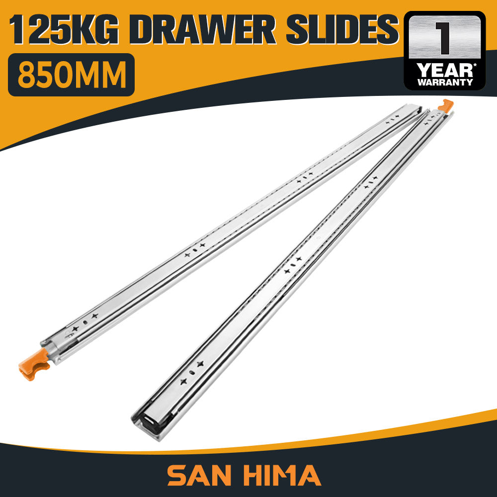 San Hima 2x 125kg Locking Drawer Slides / Runners 356mm to 1016mm Trailer Draw - Sunyee