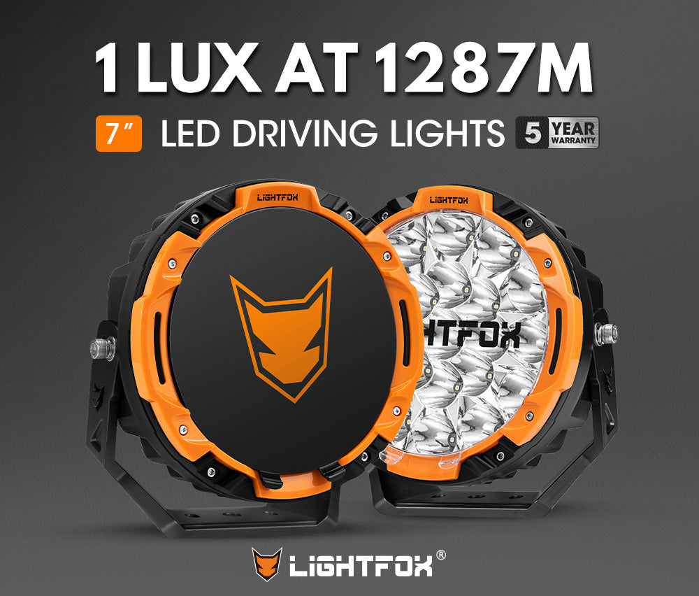 Lightfox Starrix 7inch LED Driving Light 1Lux@1,287M IP68 15,366 lumen - Sunyee
