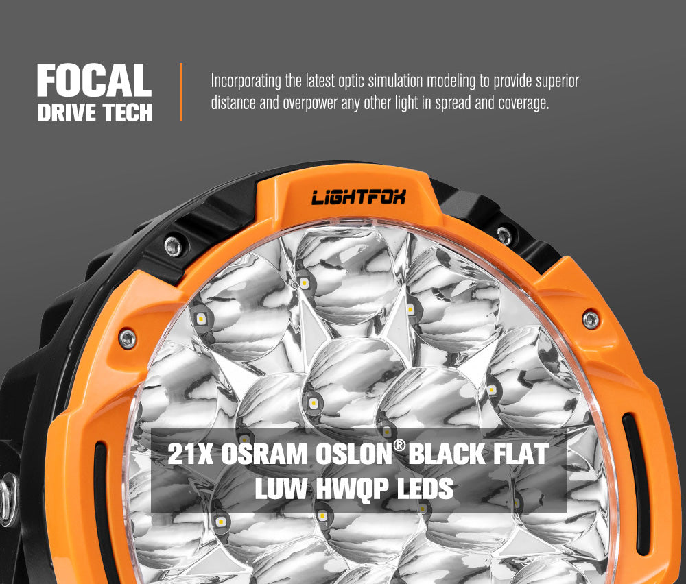 Lightfox Starrix 7inch LED Driving Light 1Lux@1,287M IP68 15,366 lumen - Sunyee
