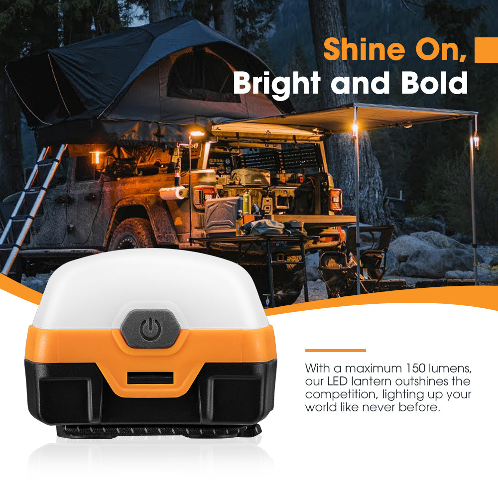 San Hima 4xLED Camping Lantern Light Amber White w/ Lithium Battery Rechargeable - Sunyee
