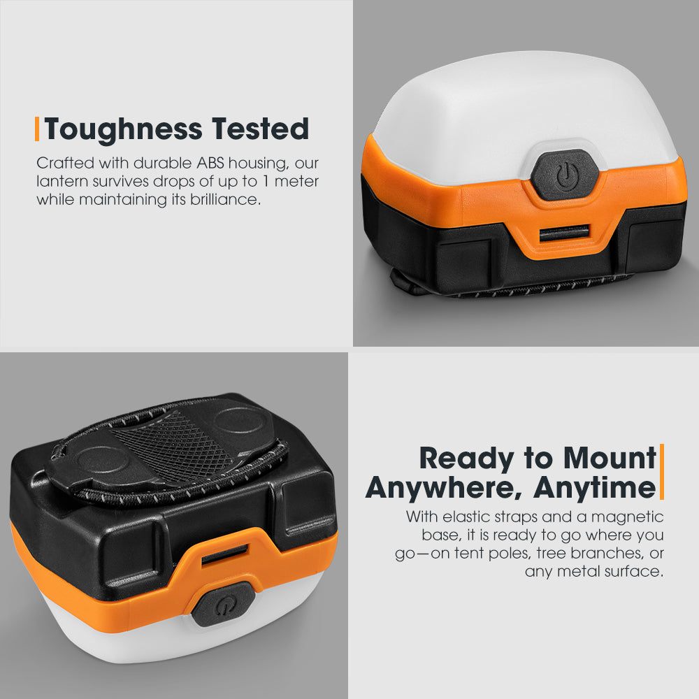 San Hima 4xLED Camping Lantern Light Amber White w/ Lithium Battery Rechargeable - Sunyee