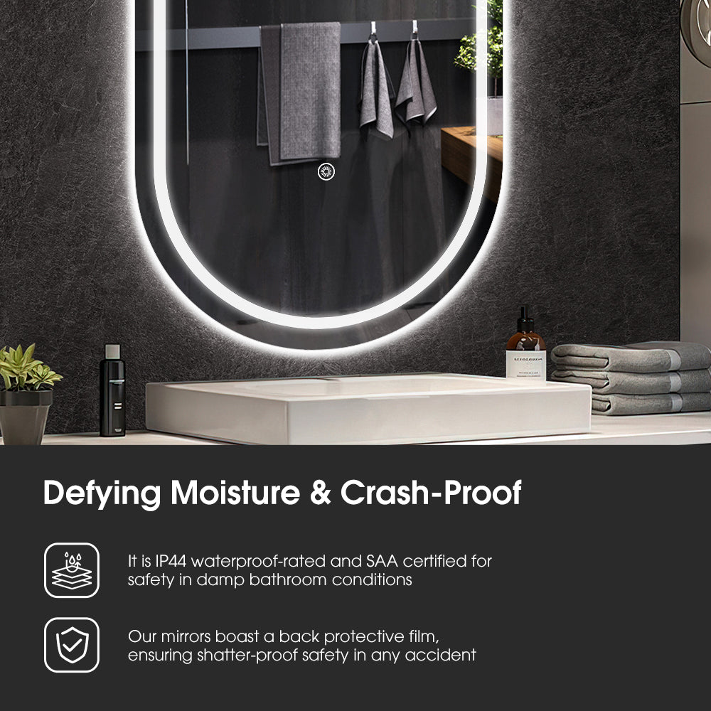 ProPulse Bathroom LED Wall Mirror 60x100CM Makeup Mirrors With 3 Color Anti-fog - Sunyee