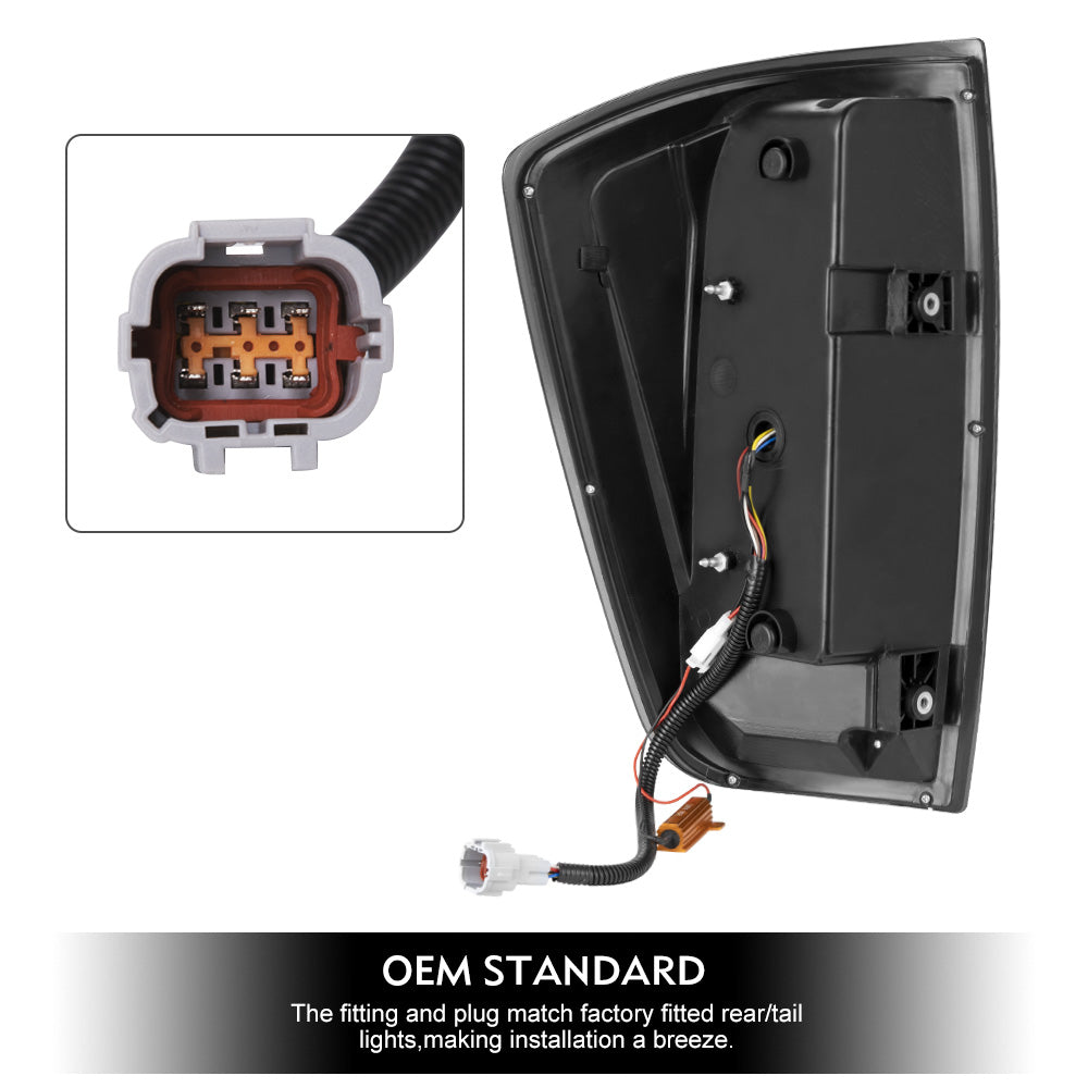 LED Tail Rear Lights Lamp Smoked For Nissan Navara NP300 D23 2015-2019 - Sunyee