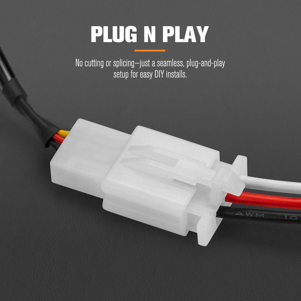Lightfox 1 Way High Beam Wiring Harness w/ DT 2-Pin Connectors For LED Light Bar - Sunyee