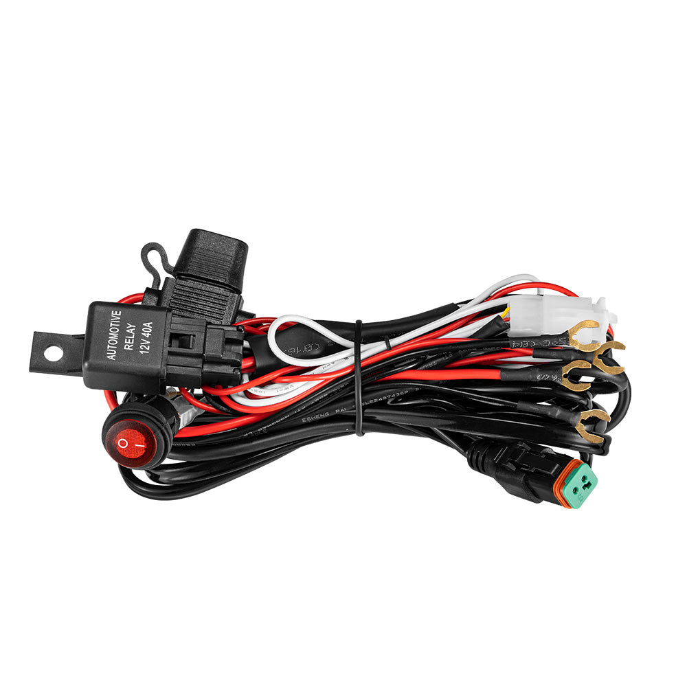 Lightfox 1 Way High Beam Wiring Harness w/ DT 2-Pin Connectors For LED Light Bar - Sunyee