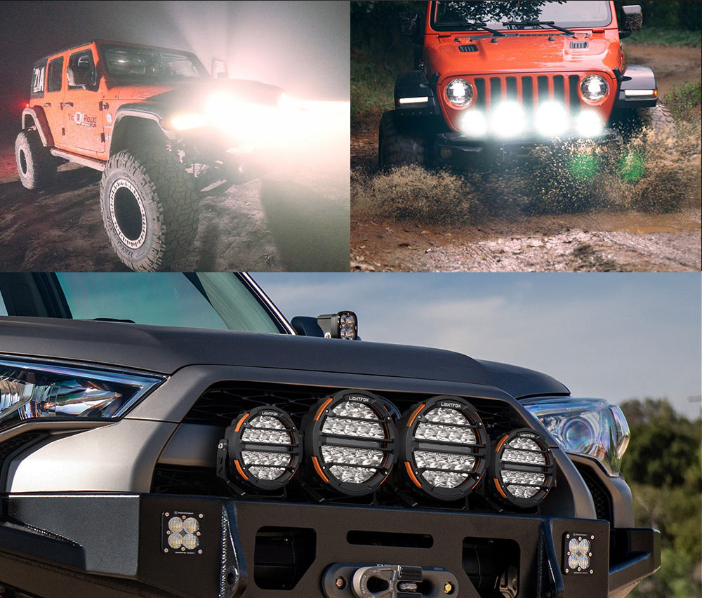 Lightfox 7"+9" Osram LED Driving Lights Round Spotlight Spot Headlight DRL - Sunyee