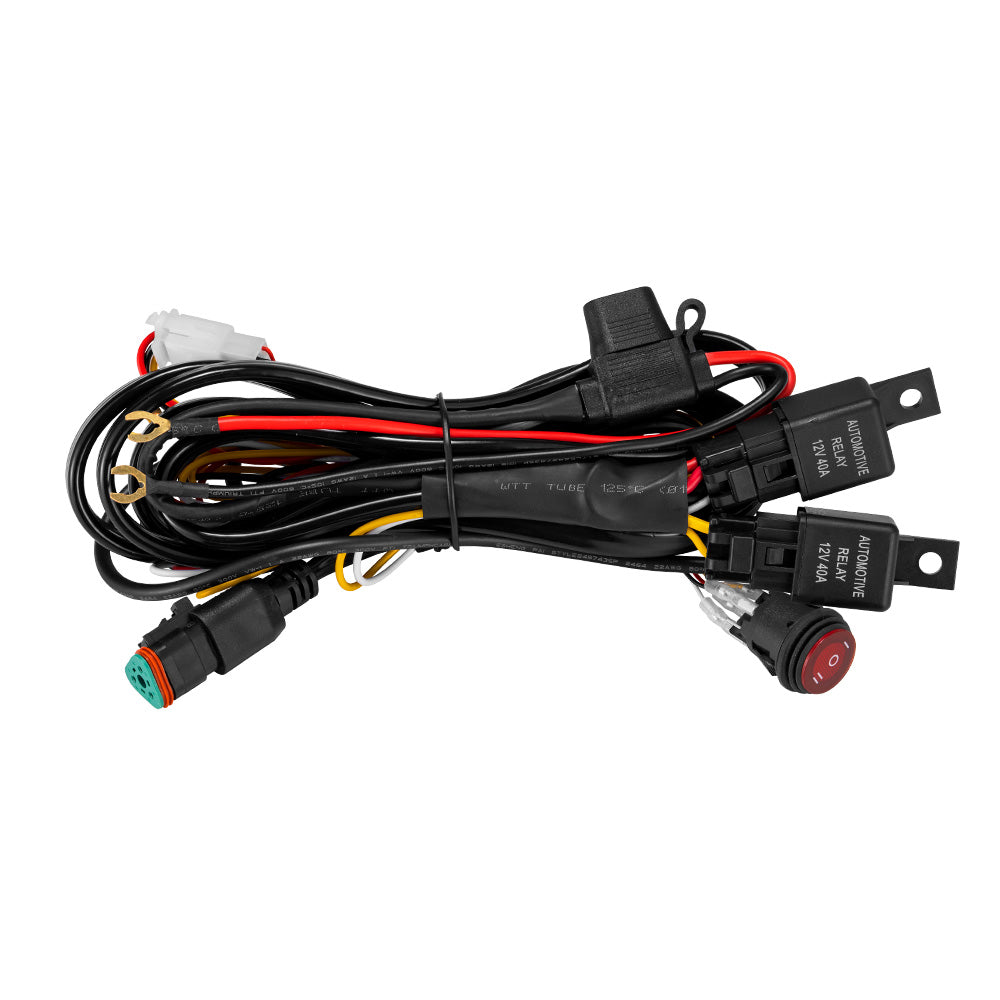 Lightfox 40A High Beam Wiring Harness With DT 3-Pin Connectors For LED Pod Light