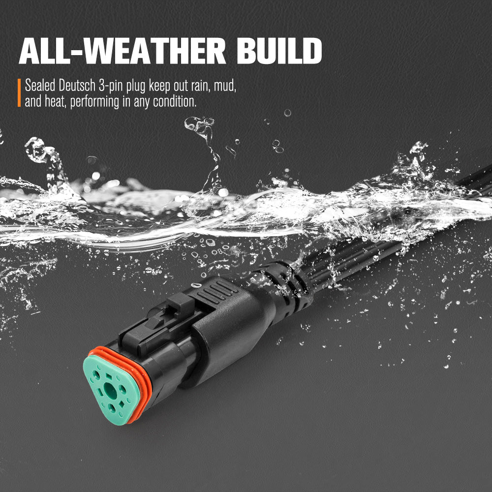 Lightfox 40A High Beam Wiring Harness With DT 3-Pin Connectors For LED Pod Light