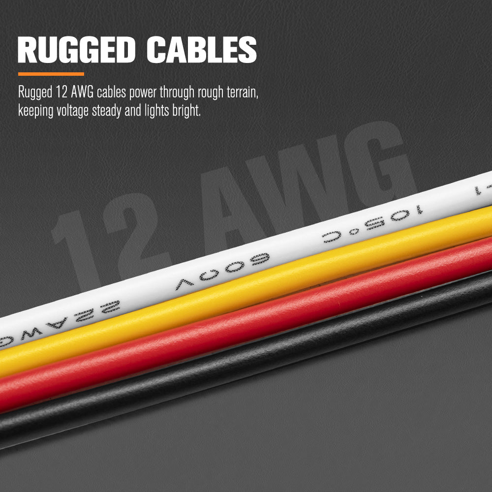 Lightfox 40A High Beam Wiring Harness With DT 3-Pin Connectors For LED Pod Light