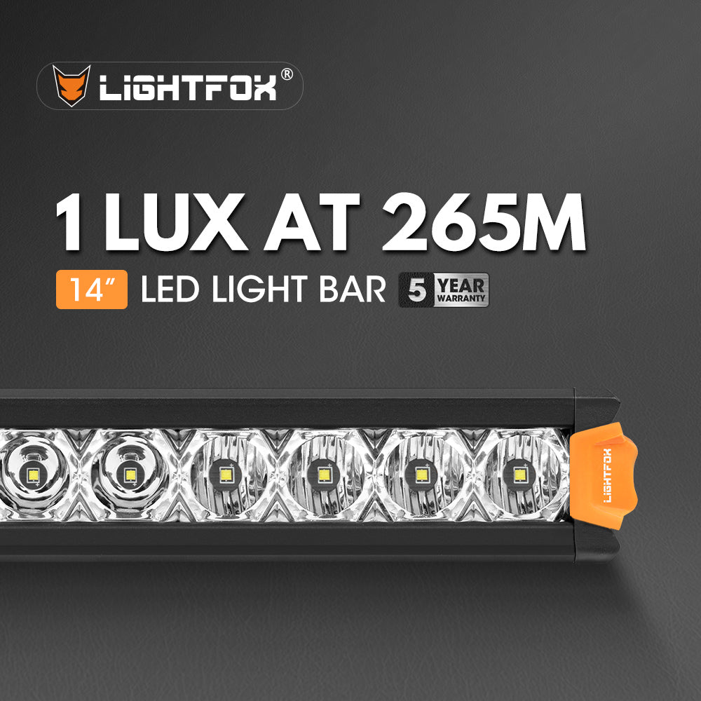 Lightfox 8" 14" 20" 28" 40" Osram LED Light Bar Single Row Flood Beam Offroad - Sunyee