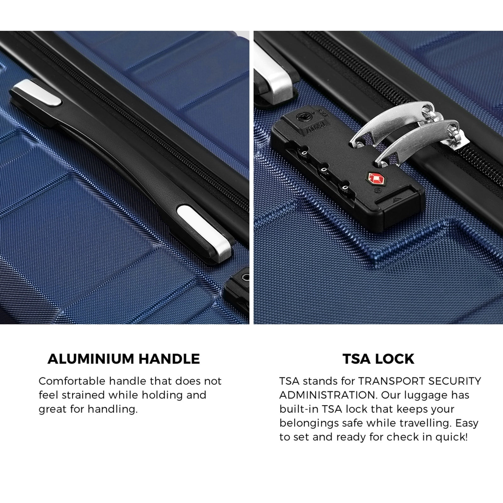 Mazam 28" Luggage Suitcase Trolley Set Travel TSA Lock Storage Hard Case Navy - Sunyee