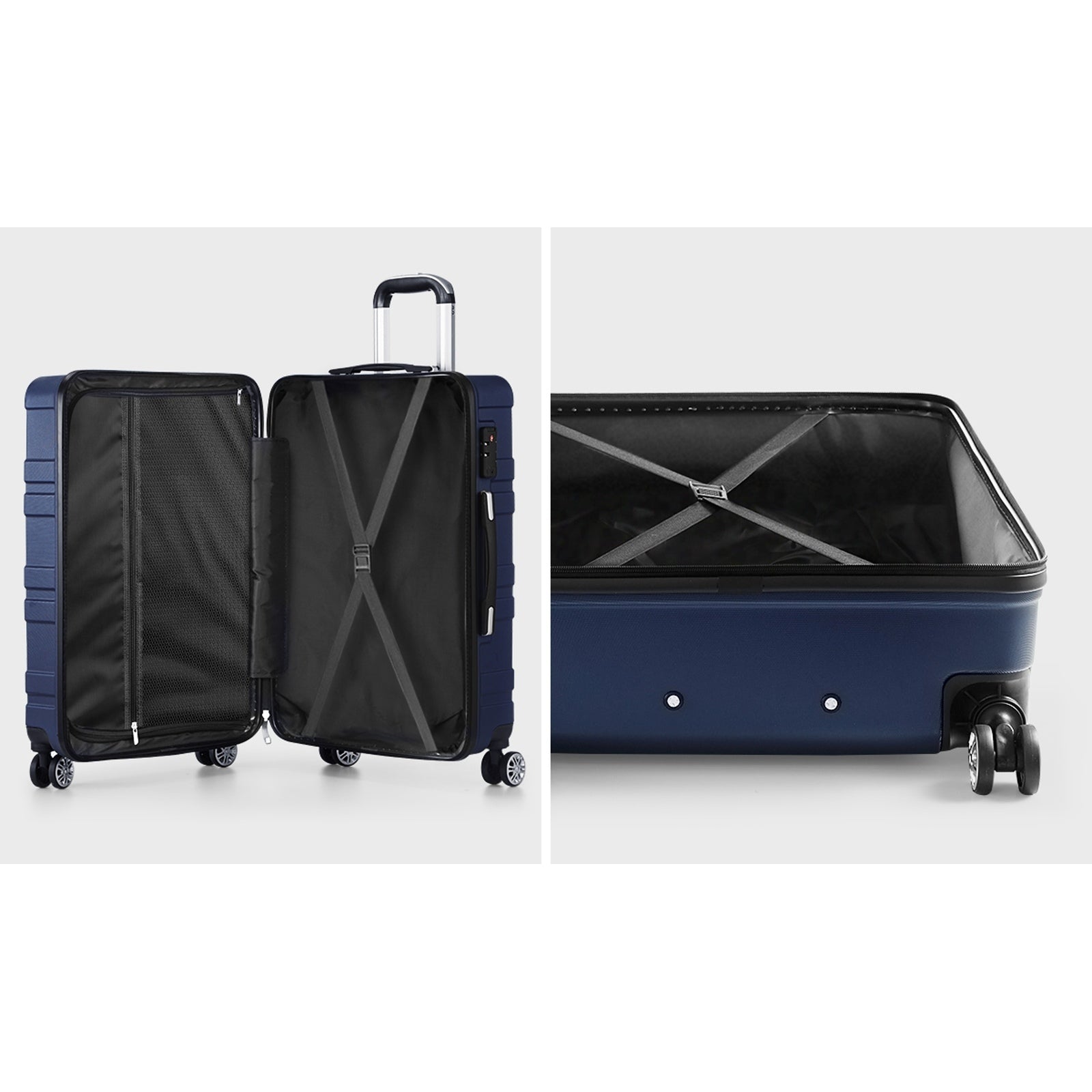 Mazam 28" Luggage Suitcase Trolley Set Travel TSA Lock Storage Hard Case Navy - Sunyee