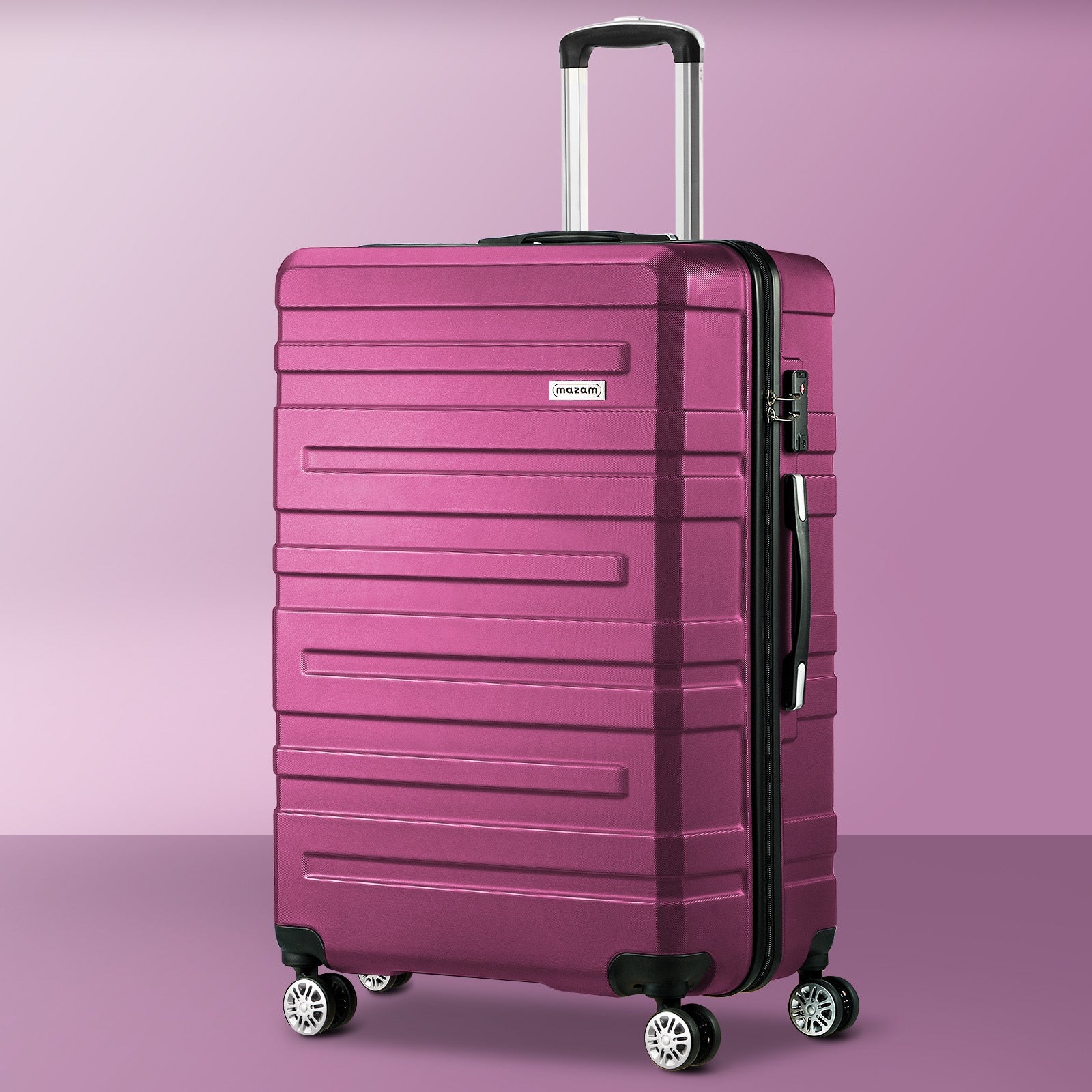 Mazam 28" Luggage Suitcase Trolley Set Travel TSA Lock Storage Hard Case Magenta - Sunyee