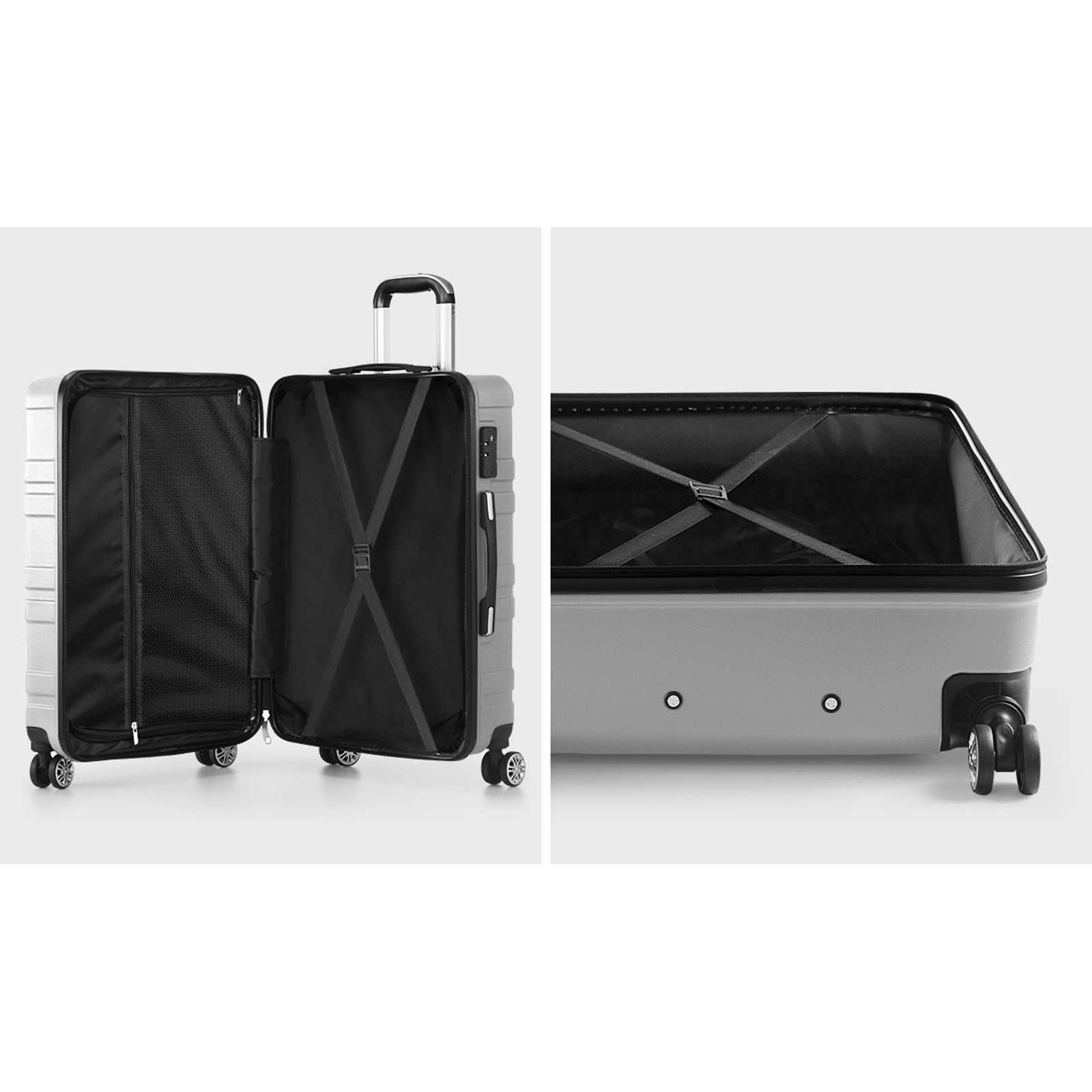 Mazam 28" Luggage Suitcase Trolley Set Travel TSA Lock Storage Hard Case Silver - Sunyee