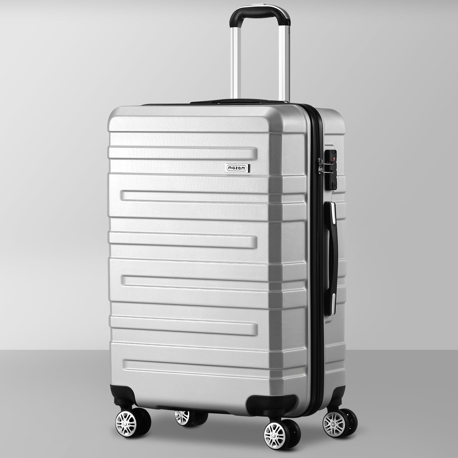 Mazam 28" Luggage Suitcase Trolley Set Travel TSA Lock Storage Hard Case Silver - Sunyee
