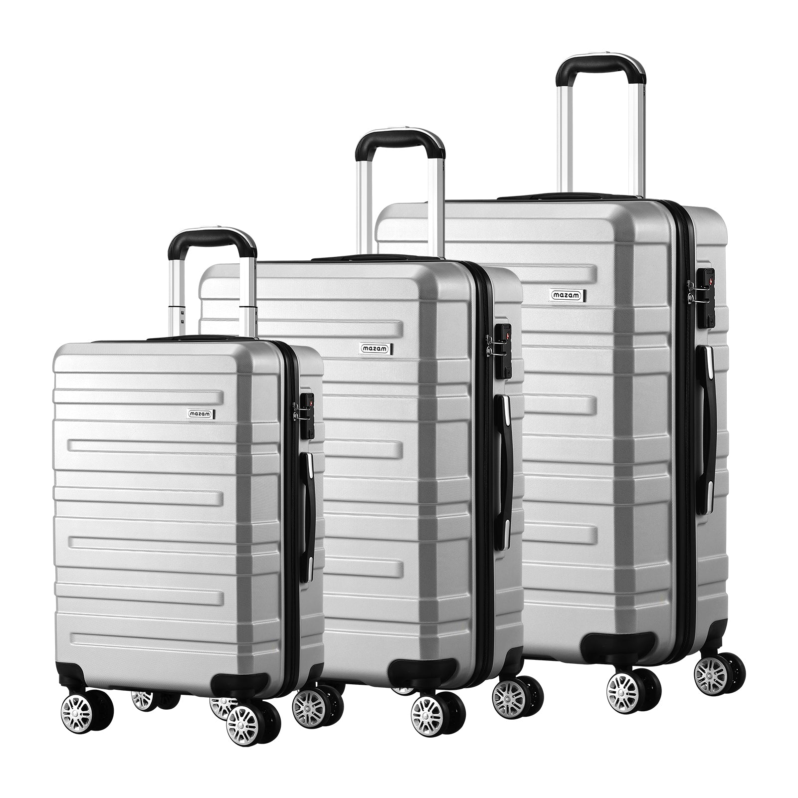 Mazam 1/3PCS Luggage Suitcase Trolley Set Travel TSA Lock Storage Hard Case - Sunyee