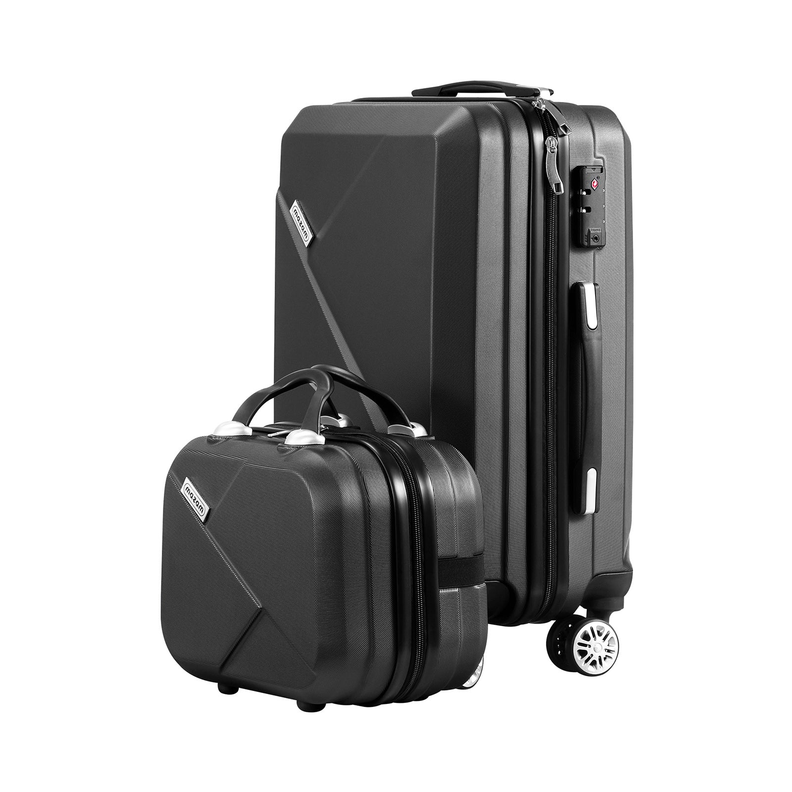 Mazam 2PCS Luggage Suitcase Trolley Set Travel TSA Lock Storage Hard Case Black - Sunyee