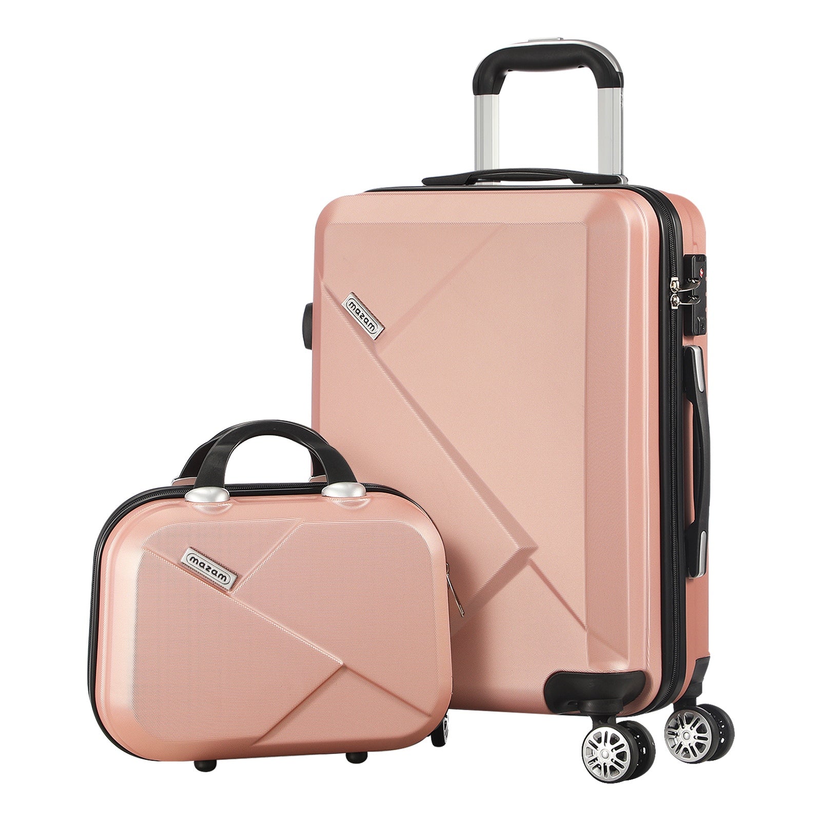 Mazam 2PCS Luggage Suitcase Trolley Set Travel TSA Lock Storage Hard Case Pink - Sunyee