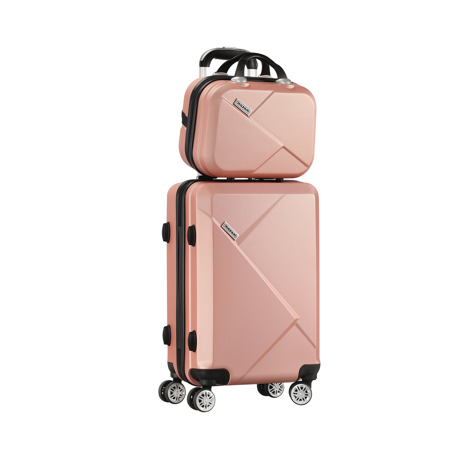 Mazam 2PCS Luggage Suitcase Trolley Set Travel TSA Lock Storage Hard Case Pink - Sunyee